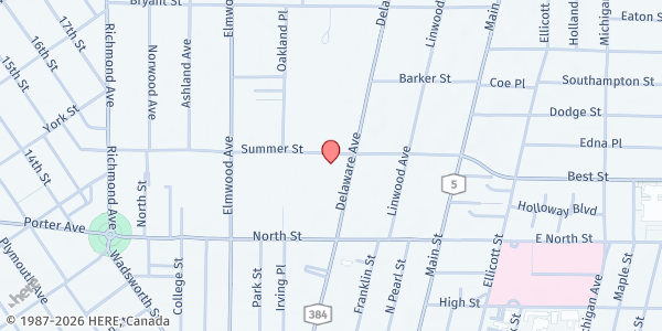 Map showing United Way of Buffalo & Erie County - Main Office at 742 Delaware Ave, Buffalo, NY