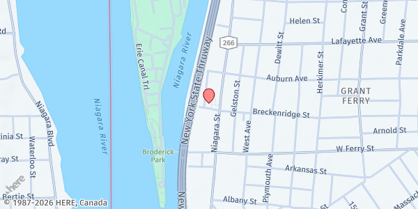 Map showing West Side Community Services at 44 Breckenridge St, Buffalo, NY