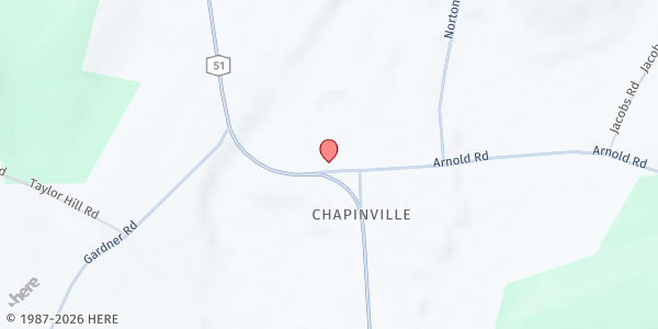 Map showing Burlington Flats Baptist Church at Burlington Flats Cemetery, Burlington Flats, NY