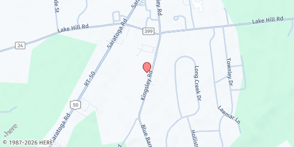 Map showing Burnt Hills Baptist Church at 193 Kingsley Rd, Burnt Hills, NY