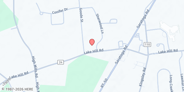 Map showing Burnt Hills Day Habilitation at 150 Lake Hill Rd, Burnt Hills, NY