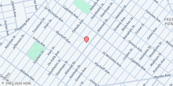 Map showing Bushwick Mutual Aid / Ayuda Mutua - Main Location at 176 Saint Nicholas Avenue, Bushwick, NY