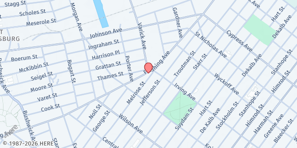 Map showing Farm To People - Bushwick Facility at 1100 Flushing Avenue, Bushwick, NY