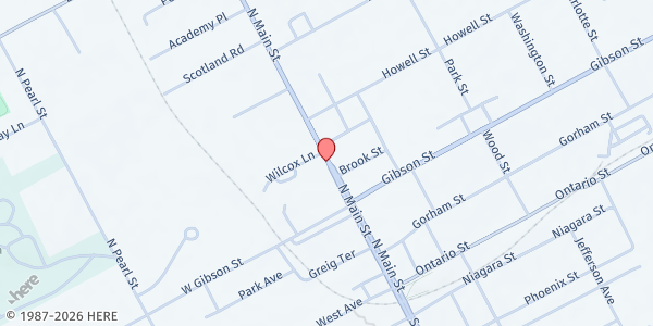 Map showing Canandaigua Churches in Action at 120 North Main Street, Canandaigua, NY