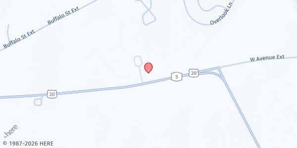 Map showing Canandaigua Highway Dept Barn PUP at 5440 Rt 5&20, Canandaigua, NY
