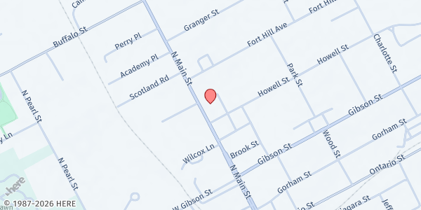 Map showing Gleaners Community Kitchen at 183 North Main Street, Canandaigua, NY