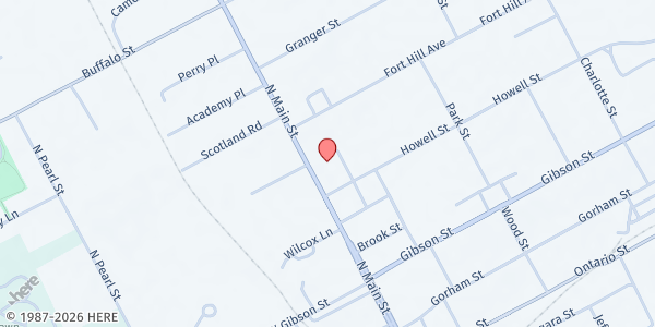 Map showing Gleaners Community Kitchen at 183 North Main Street, Canandaigua, NY