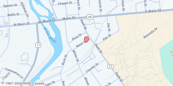 Map showing Canton Neighborhood Center Pantry at 5 West St, Canton, NY