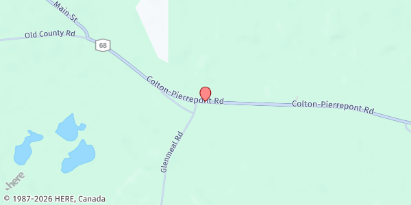 Map showing Colton Site at 864 Route 68, Canton, NY