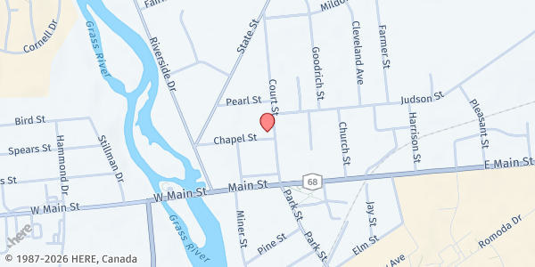 Map showing Free Will Meal SK at 41 Court Street, Canton, NY