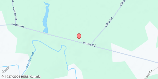 Map showing Russell United Methodist Church at 285 Potter Rd, Canton, NY
