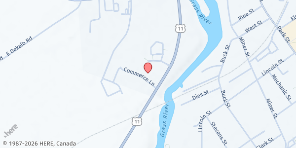 Map showing St Lawrence WIC - Canton at 4 Commerce Ln, Canton, NY