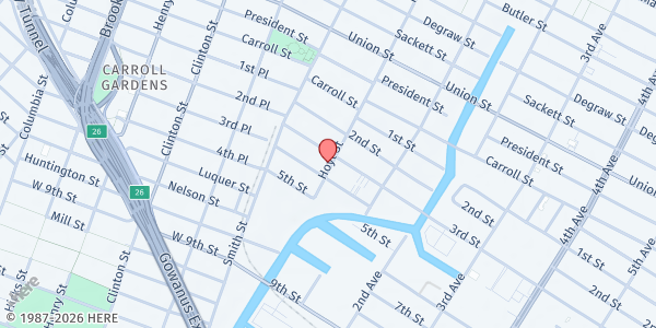 Map showing Nature-Based Gowanus Fridge at 392 Hoyt Street, Carroll Gardens, NY