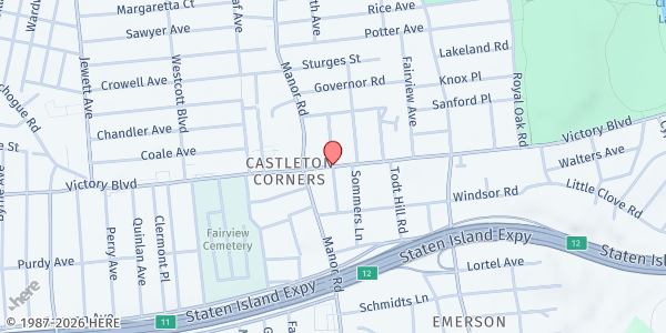 Map showing CHASI MFP - Victory Blvd. & Winthrop Place at 60 Winthrop Place, Castleton Corners, NY