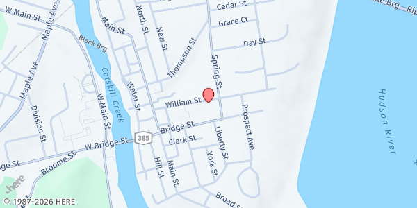 Map showing CATHOLIC CHARITIES COLUMBIA GREENE - CATSKILL at 66 William St, Catskill, NY