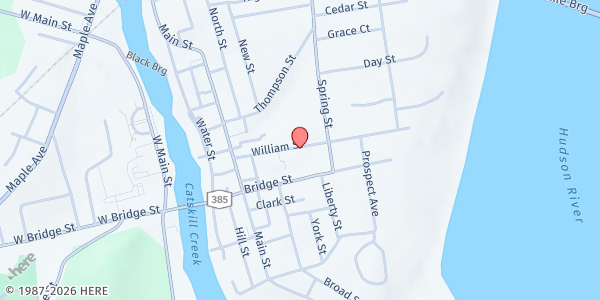 Map showing Catholic Charities of Columbia and Greene Counties at 66 William St, Catskill, NY