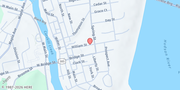 Map showing Catskill-Catholic Charities at 66 William St., Catskill, NY