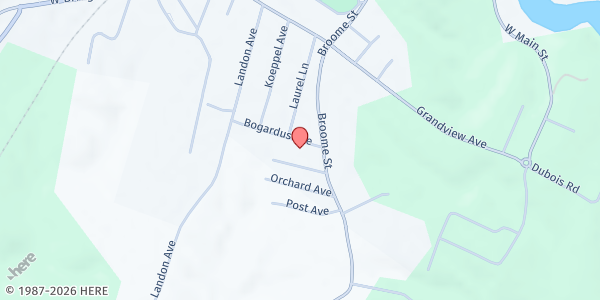 Map showing God's Storehouse at 3 Bogardus Ave., Catskill, NY