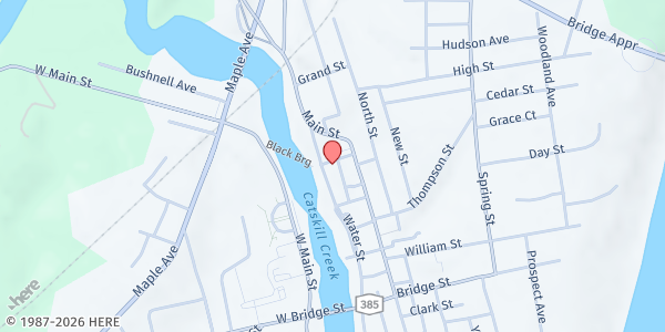 Map showing MATTHEW 25 Food Pantry at 8 Union St., Catskill, NY