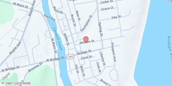 Map showing St. Luke's Church at 50 William Street, Catskill, NY