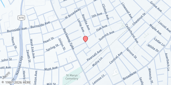 Map showing St. Joachim at 614 Central St., Cedarhurst, NY