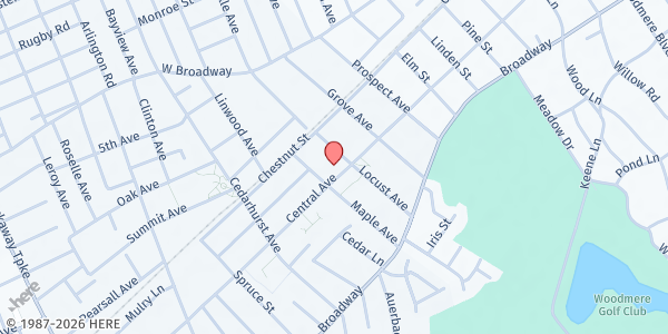 Map showing St. Joachim Church Outreach at 614 Central Ave., Cedarhurst, NY