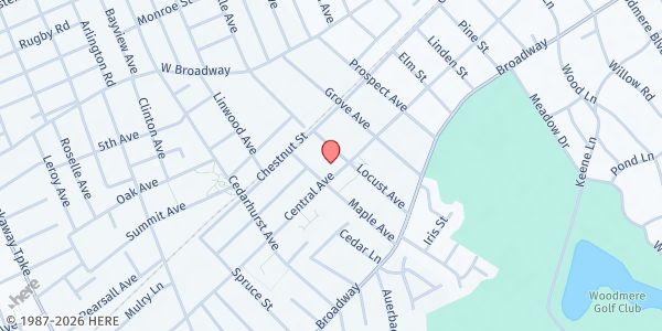 Map showing St Joachim Outreach at 614 Central Ave, Cedarhurst, NY