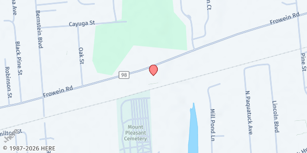 Map showing The Harbor Church at 25 Frowein Rd., Center Moriches, NY