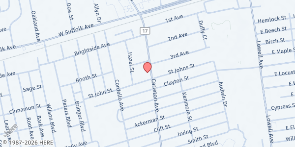 Map showing Adelante of Suffolk County at 83 Carleton Ave, Central Islip, NY