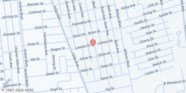 Map showing Bethany Hospitality Kitchen, Ltd. at 100 Lemon St, Central Islip, NY