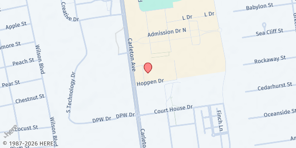 Map showing Economic Opportunity Council of Suffolk - Central Islip at 320 Carlton Ave., Central Islip, NY