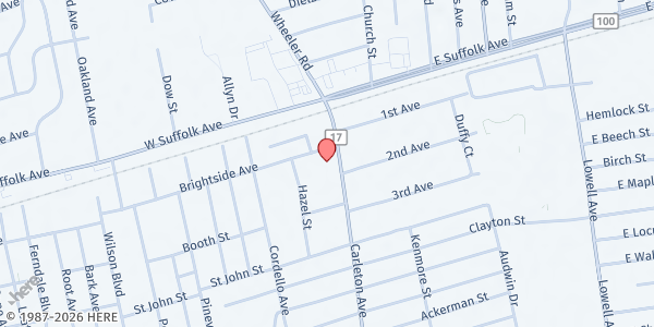 Map showing Episcopal Church of Messiah at 53 Carleton Ave., Central Islip, NY