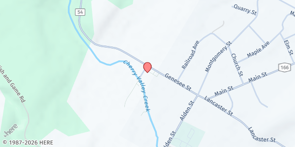 Map showing Cherry Valley Senior Dining Center at 2 Genesee St, Cherry Valley, NY