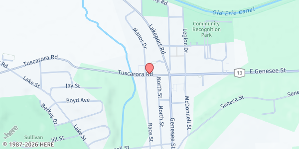 Map showing Sullivan Food Cupboard FP at 206 1/2 Tuscarora Road, Chittenango, NY