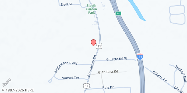 Map showing Sacred Heart Church Anna's Pantry at 8229 Brewerton Road, Cicero, NY