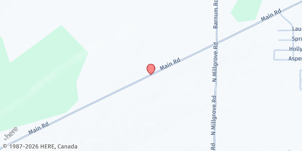 Map showing Huntington Farm Stand I at 11503 Main Street, Clarence, NY