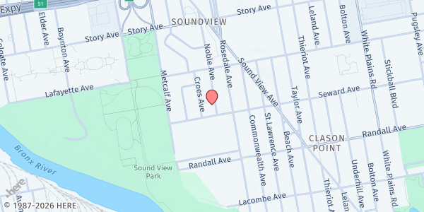 Map showing Sack Wern Office at 715 Noble Avenue, Clason Point, NY