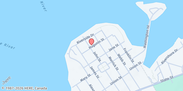 Map showing Clayton - Food$en$e Site at 235 John Street, Clayton, NY