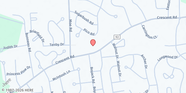 Map showing Clifton Park WIC Clinic at 1593 Crescent Road, Clifton Park, NY
