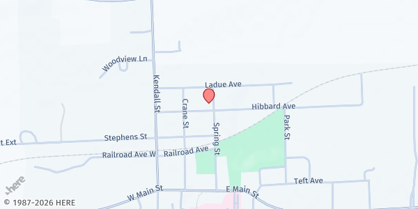 Map showing Caring Hearts Food Pantry at 12 Hibbard Avenue, Clifton Springs, NY