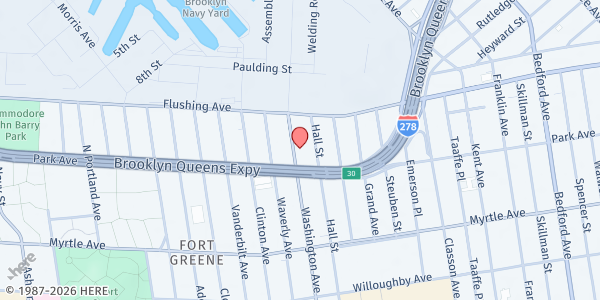 Map showing Beauty Strike at 73 Washington Avenue, Clinton Hill, NY