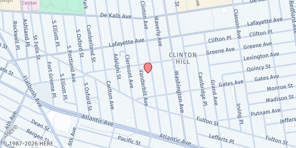 Map showing Teen Challenge - Clinton Hill at 416 Clinton Avenue, Clinton Hill, NY