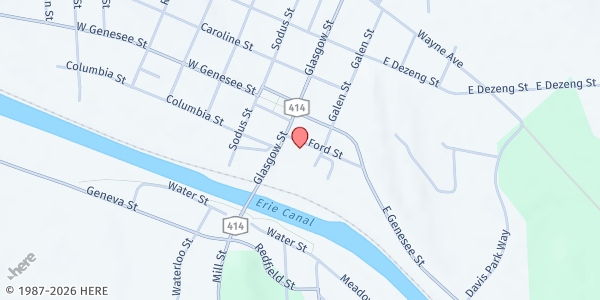 Map showing Clyde Fire Department at 15 Ford St., Clyde, NY