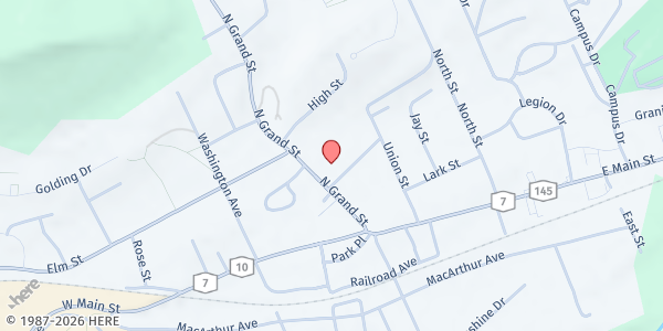 Map showing COBLESKILL UNITED METHODIST FOOD PANTRY at 107 Chapel St., Cobleskill, NY