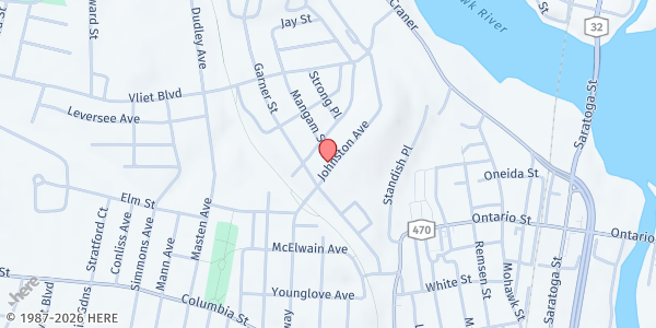 Map showing Connect Center Food Pantry at 49 Johnston Avenue, Cohoes, NY