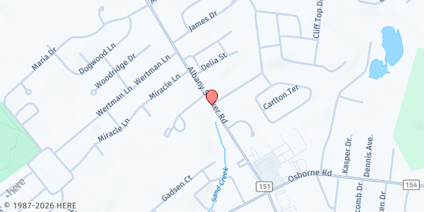 Map showing Town of Colonie Farmers' Market at 580 Albany Shaker Rd, Colonie, NY