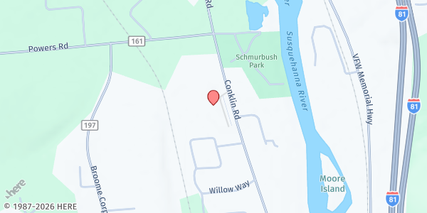 Map showing F.P. Donnelly Elementary School at 1168 Conklin Rd, Conklin, NY