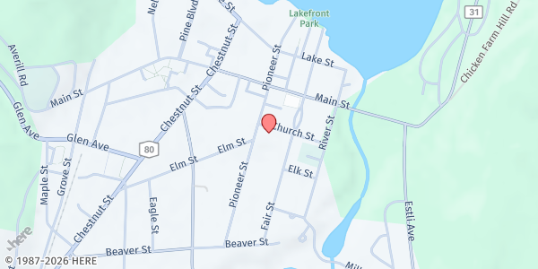 Map showing Cooperstown Food Pantry at 25 Church St., Cooperstown, NY