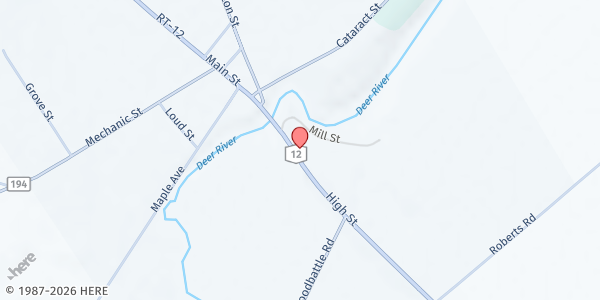 Map showing Copenhagen FP at 9790 State Route 12, Copenhagen, NY