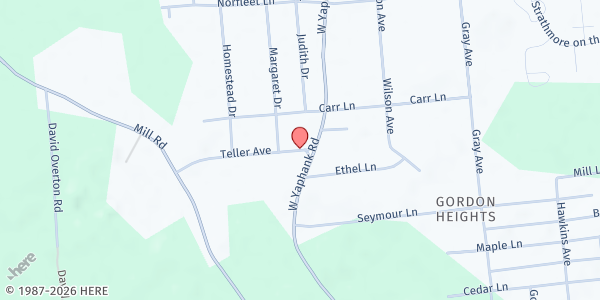 Map showing Faith Baptist Church at 10 Teller Ave., Coram, NY